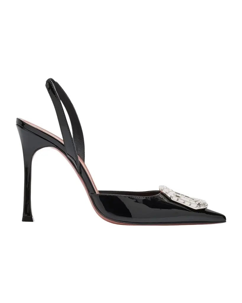 Amina Muaddi Camelia Ombre Patent Halter Pumps
