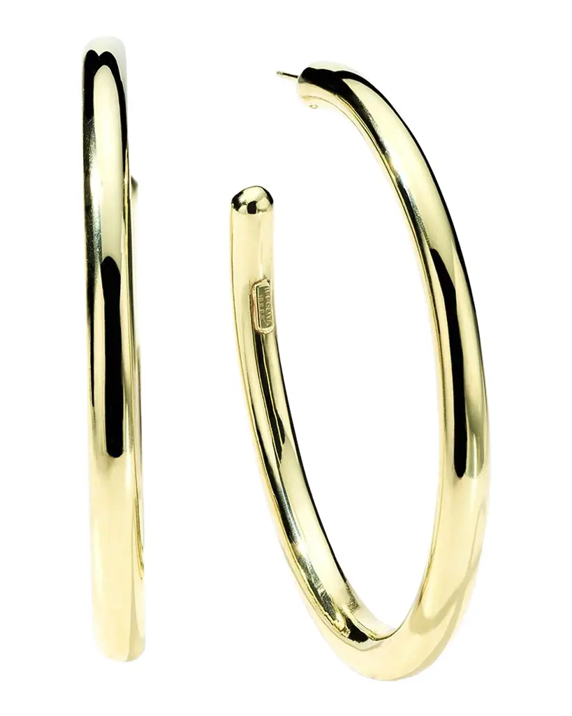 Ippolita Large #4 Hoop Earrings in 18K Gold
