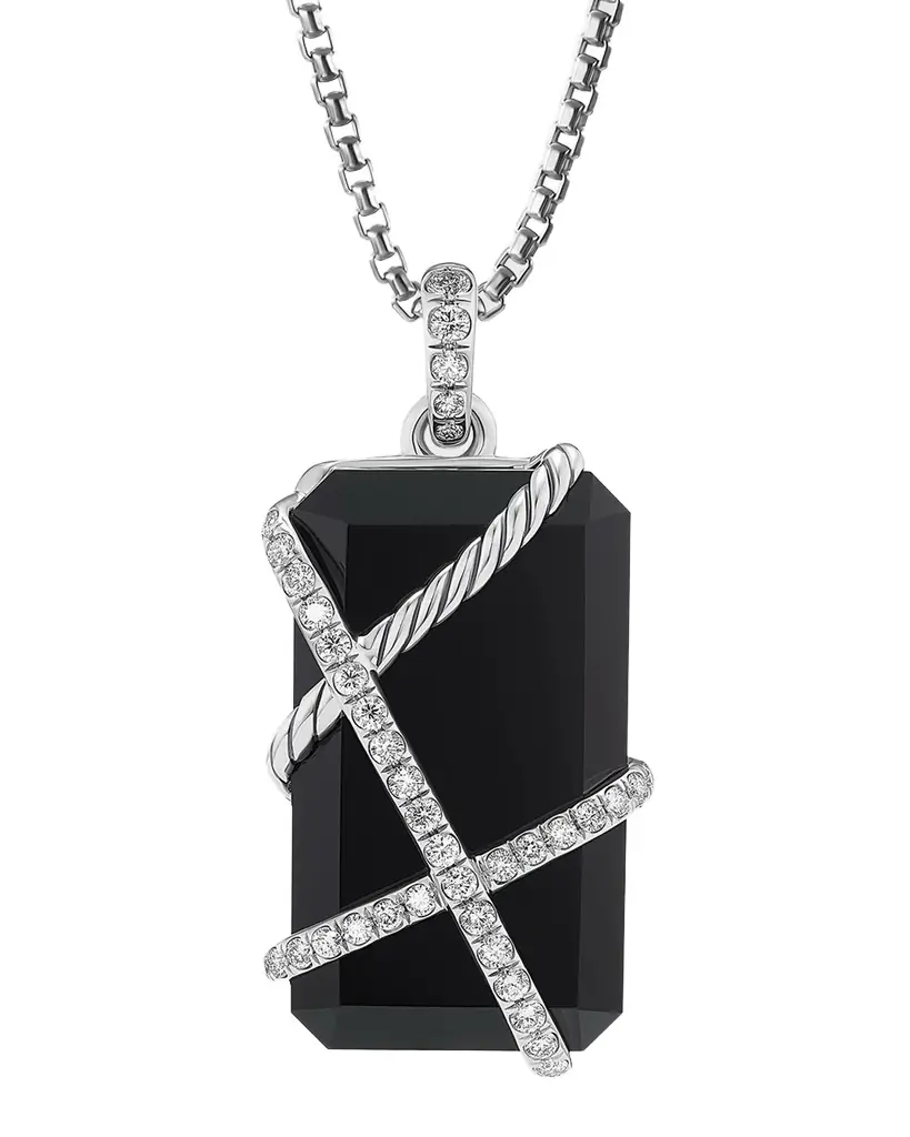 David Yurman 32mm Cable Wrap Pendant in Silver