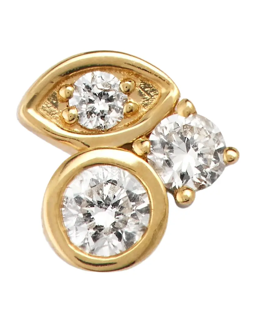 Sydney Evan 14K Yellow Gold Marquis Diamond Cluster Stud Earring, Single