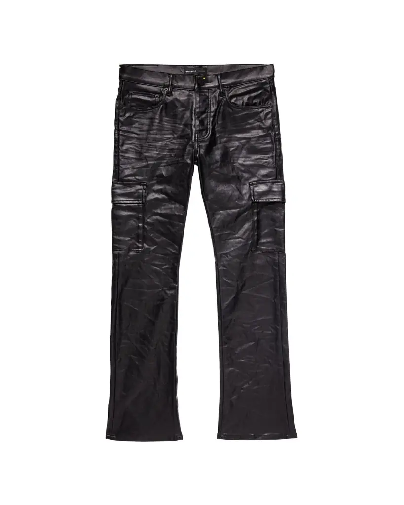 PURPLE Men's Patent Film Cargo Pants