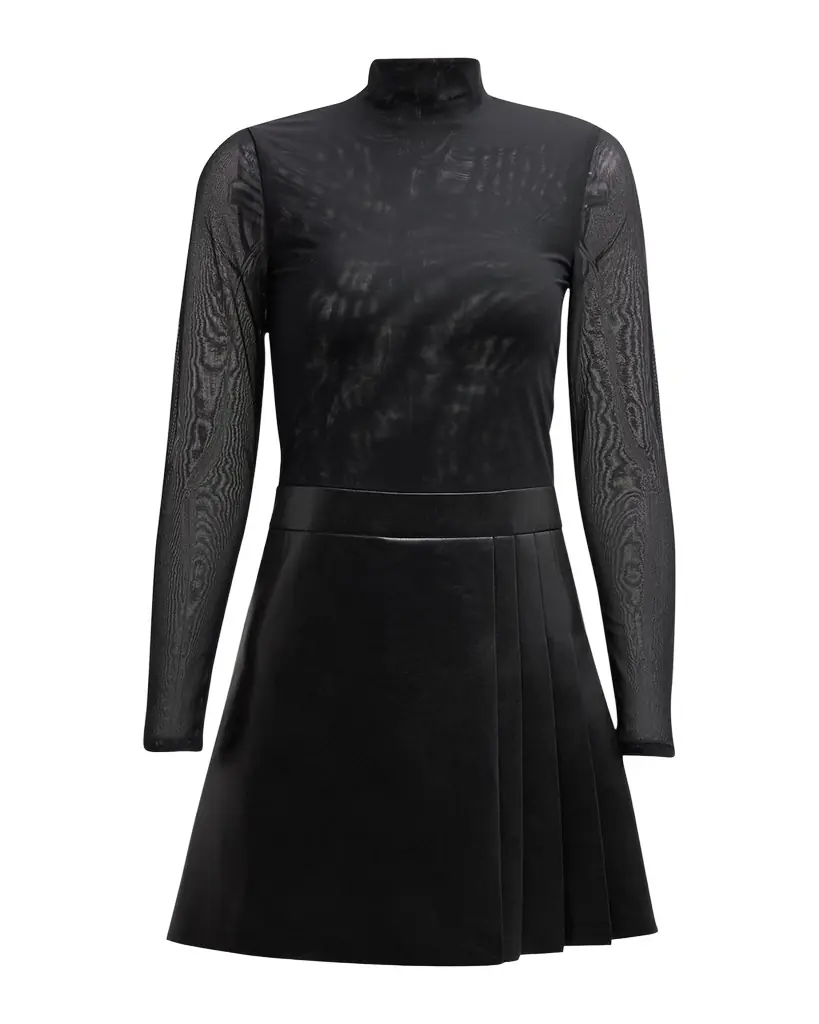 alice and olivia chara vegan leather dress CHARA VEGAN MINI DRESS in FRENCH ROSE