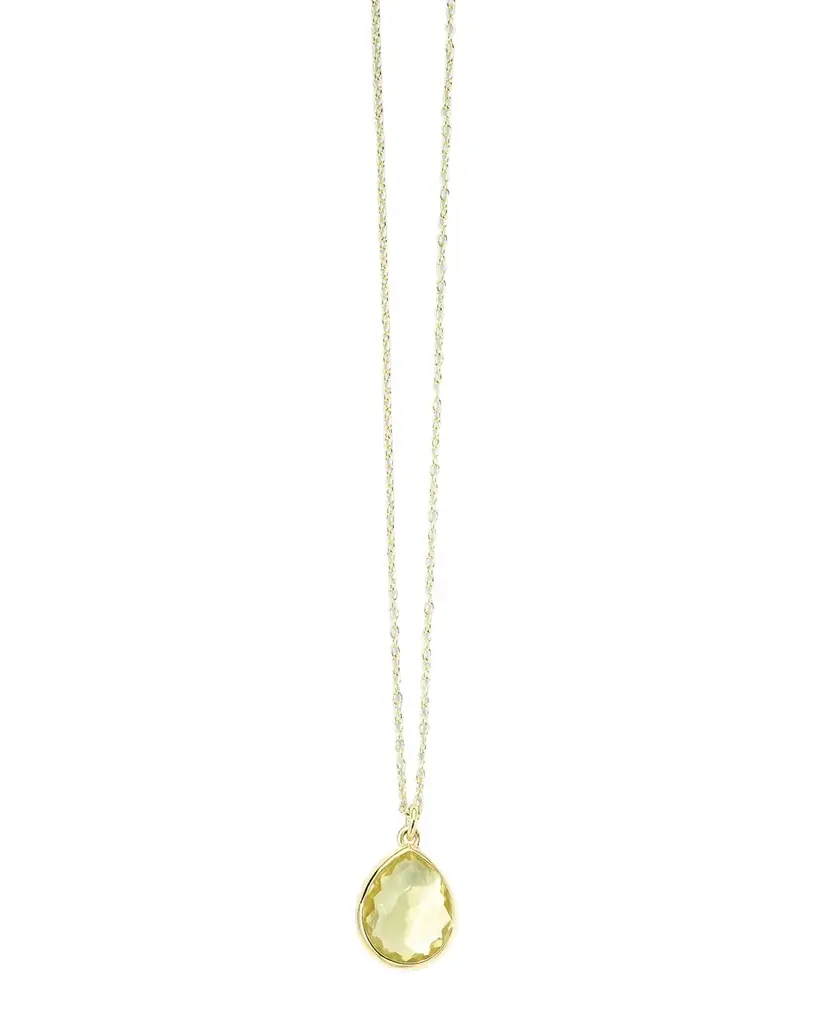 Ippolita 18K Gold Rock Candy Teardrop Pendant in Green Gold Citrine