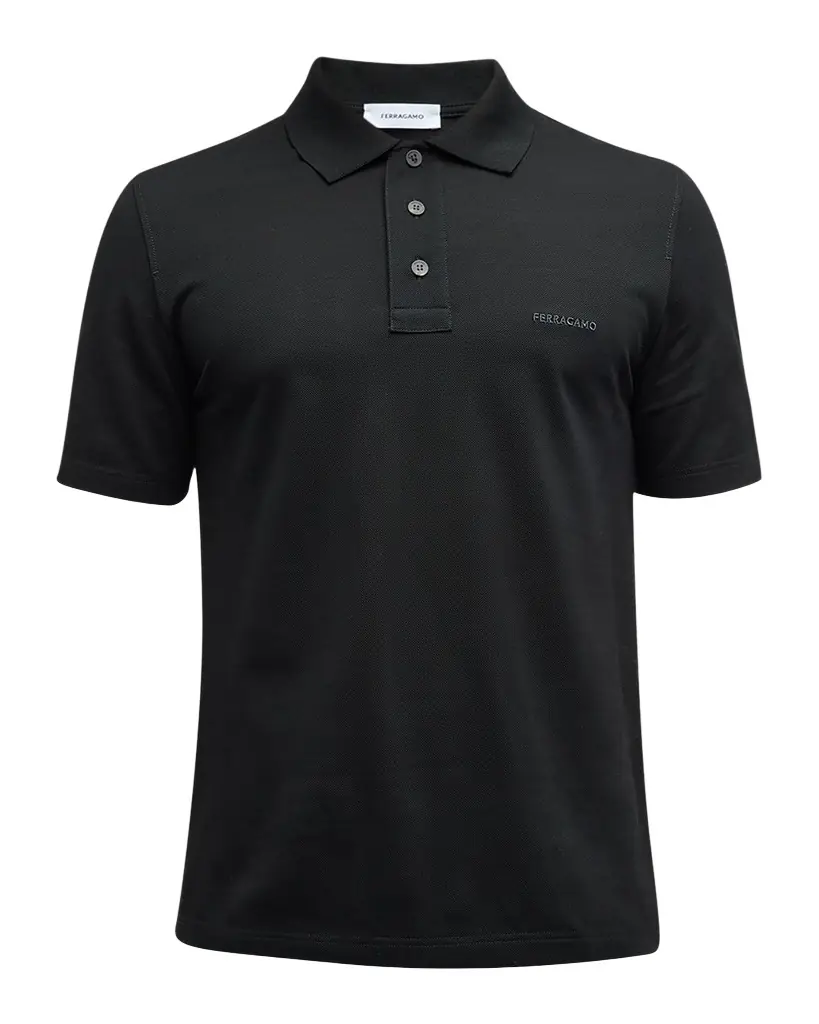 Ferragamo Men 's Cotton Logo Polo