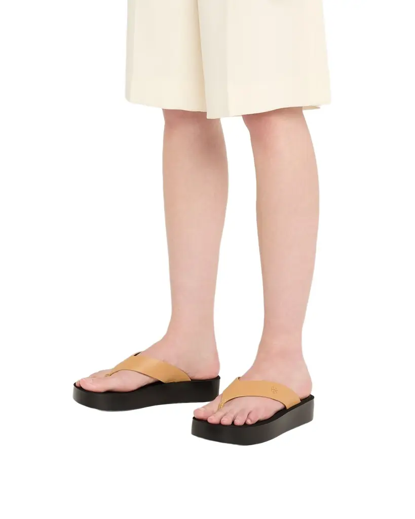 Tory Burch Leather Medallion Flip Flop Sandals