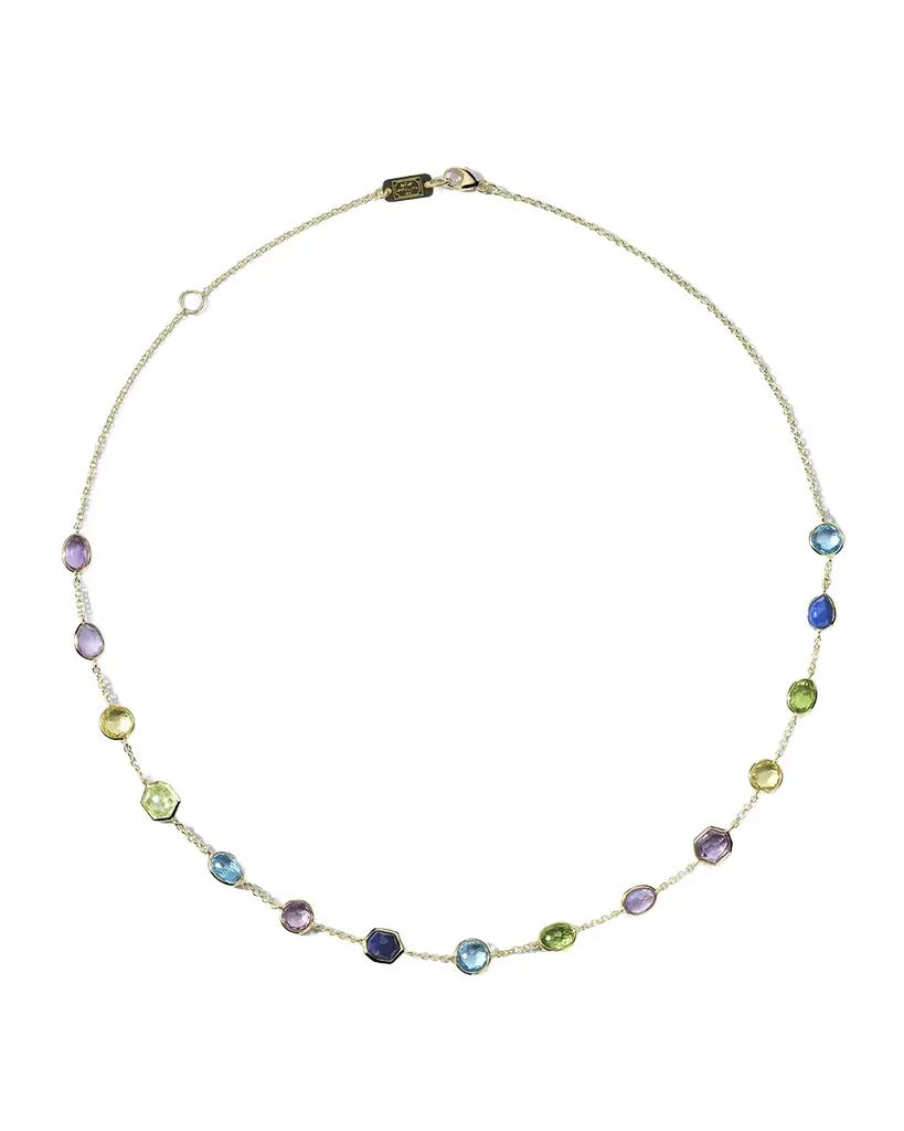 Ippolita 18K Gold Rock Candy 19-Stone Station Chain Necklace