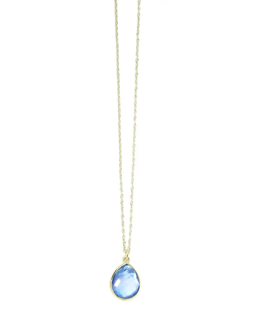 Ippolita 18K Gold Rock Candy Mini Teardrop Pendant Necklace in Rock Crystal MOP and Lapis Triplet - Men's Jewelry And Watches
