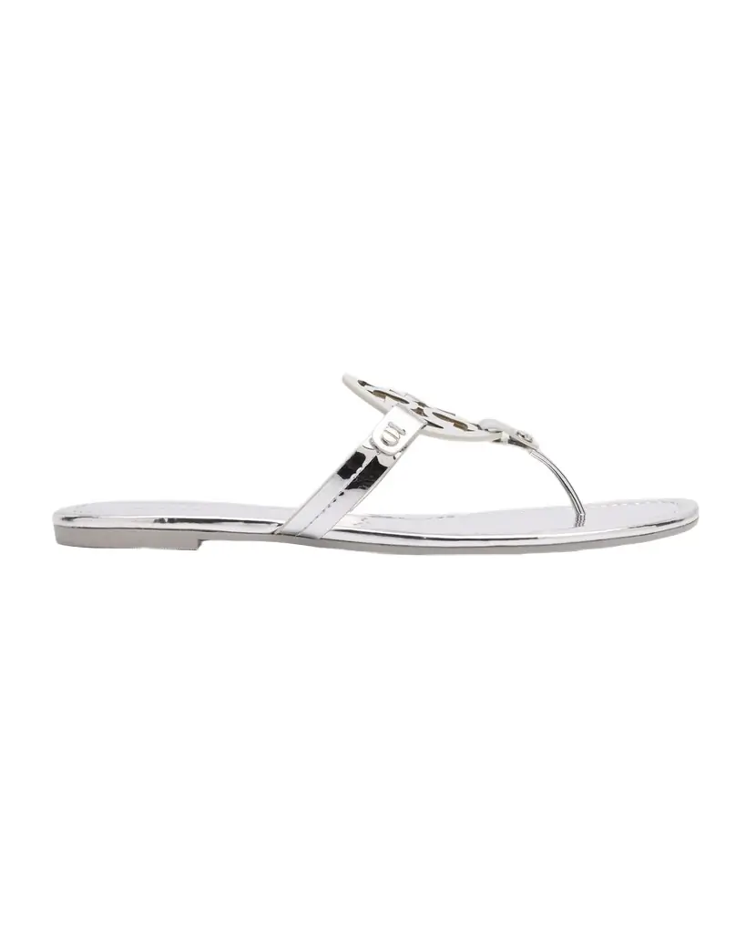 Tory Burch Miller Metallic Logo Thong Sandals