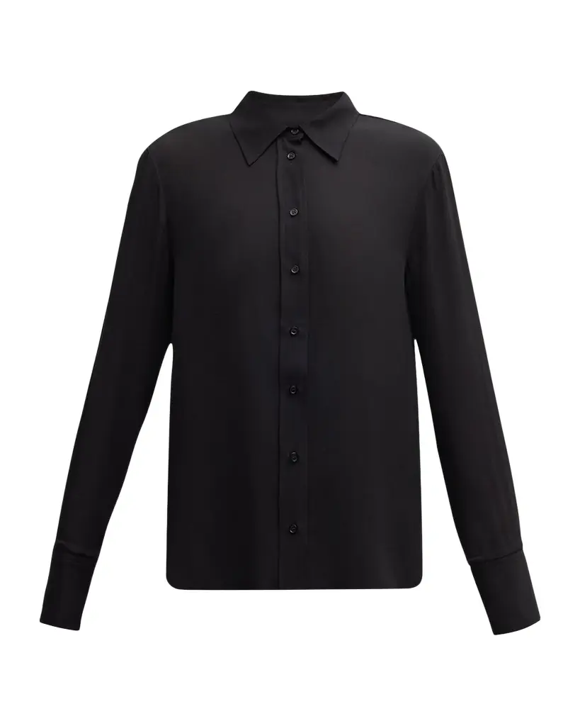 ARGENT Button-Down Double Georgette Blouse