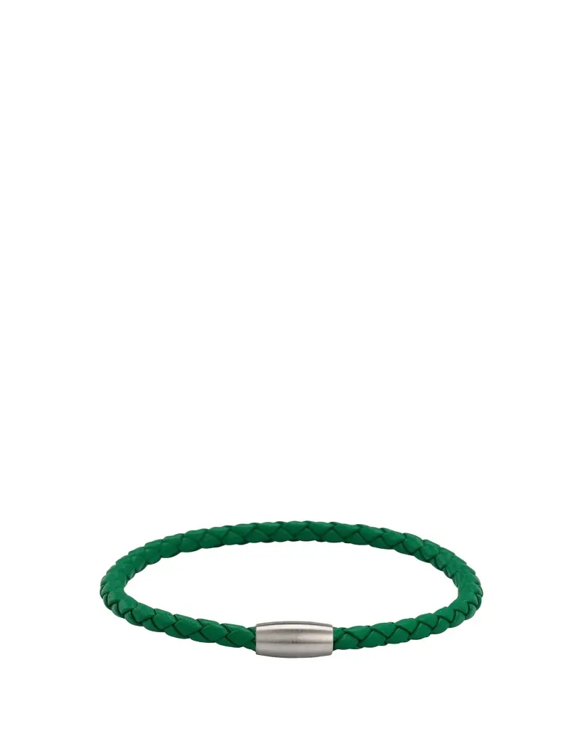 Jan Leslie Men's Magnetic Braided Leather Bracelet