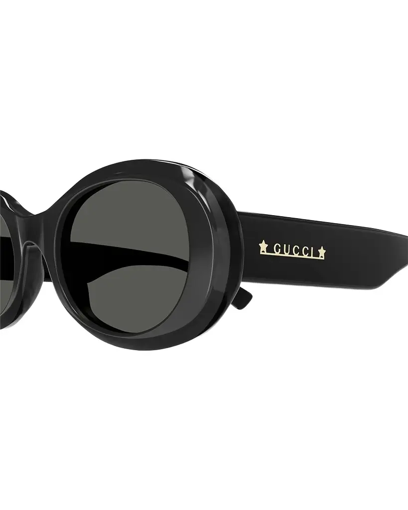 Gucci Logo Acetate Oval Sunglasses