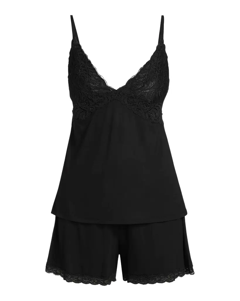 Natori Feathers Essential Lace-Trim Cami Pajama Set