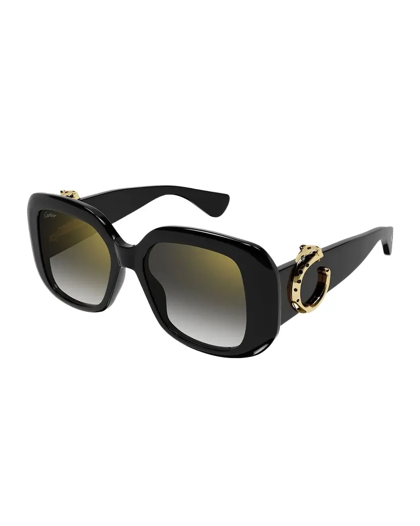 Cartier Panther-C Acetate Square Sunglasses
