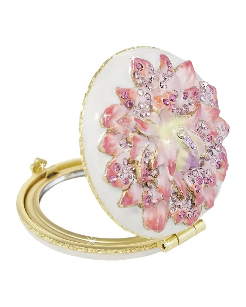 Jay Strongwater Dahlia Compact Mirror