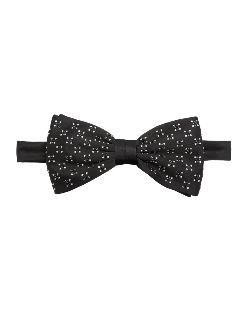 Stefano Ricci Men 's Crystal-Embellished Silk Bow Tie