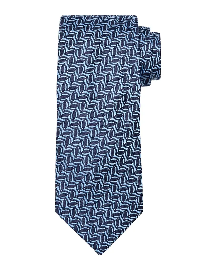 Charvet Men 's Diagonal Oval Silk Tie