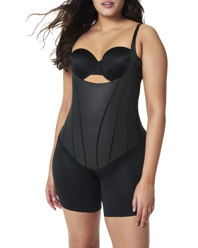 Spanx Super Sculpt Open-Bust Mid-Thigh Bodysuit