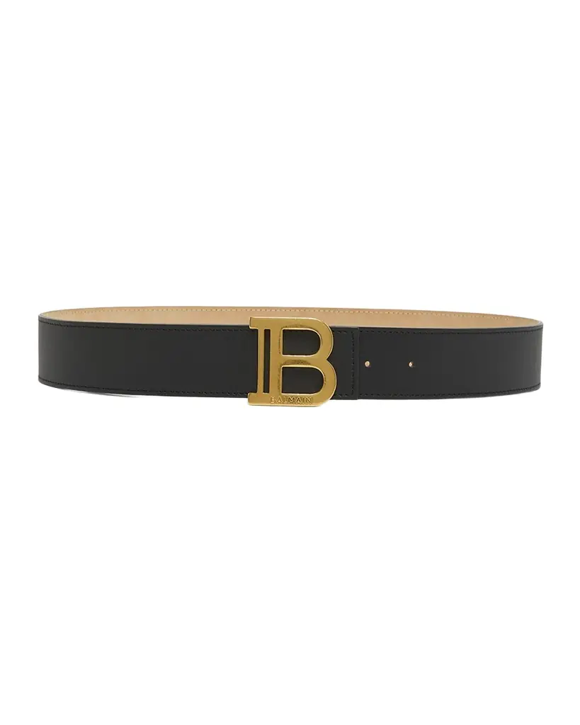 Balmain Monogram Buckled Leather B-Belt