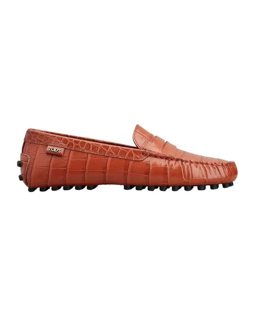 Tod 's Gommino Croco Penny Driver Loafers