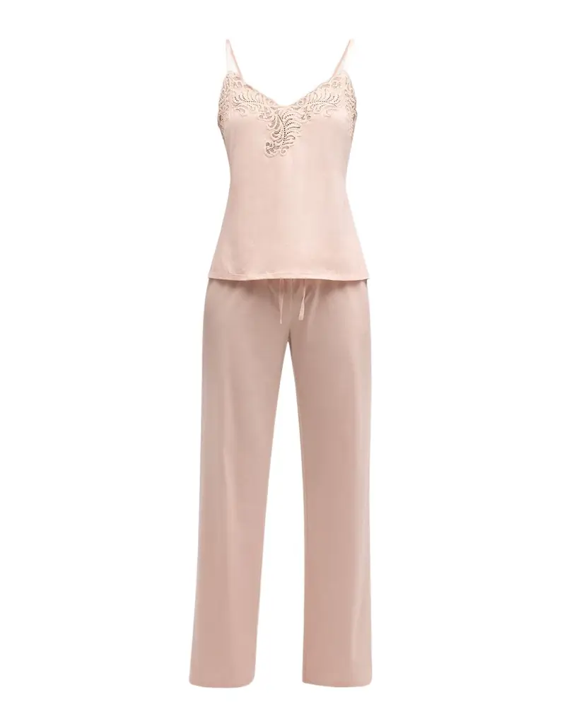 Natori Feathers Essential Lace-Trim Cami Pajama Set