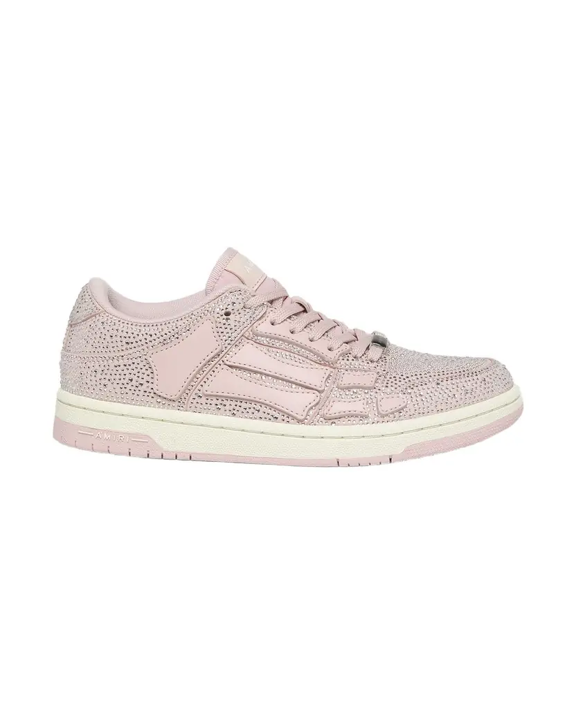 Amiri Skel Crystal Leather Low-Top Sneakers