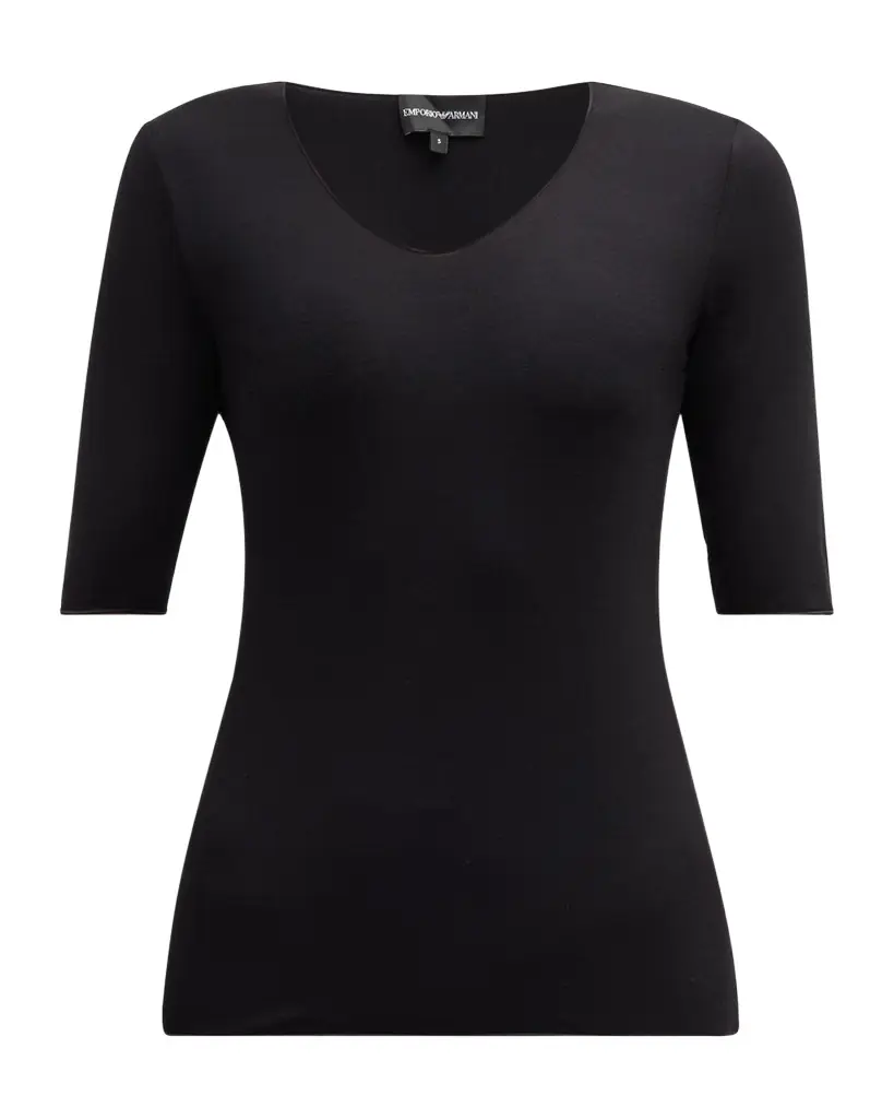 Emporio Armani Fitted Jersey Top