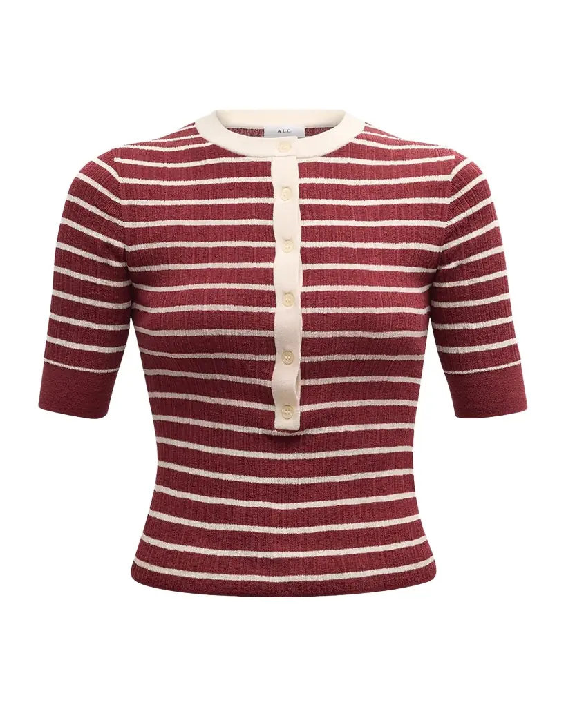 A.L.C. Fisher Pleated Button-Front Top
