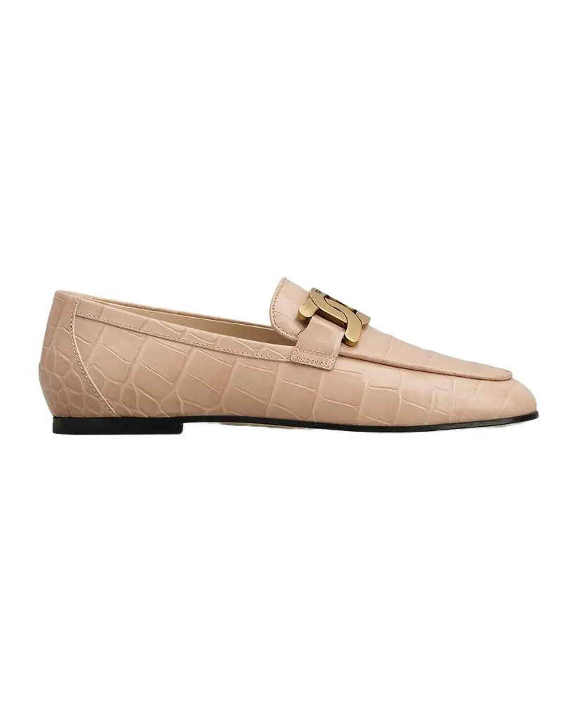 Tod 's Croco Chain Slip-On Loafers