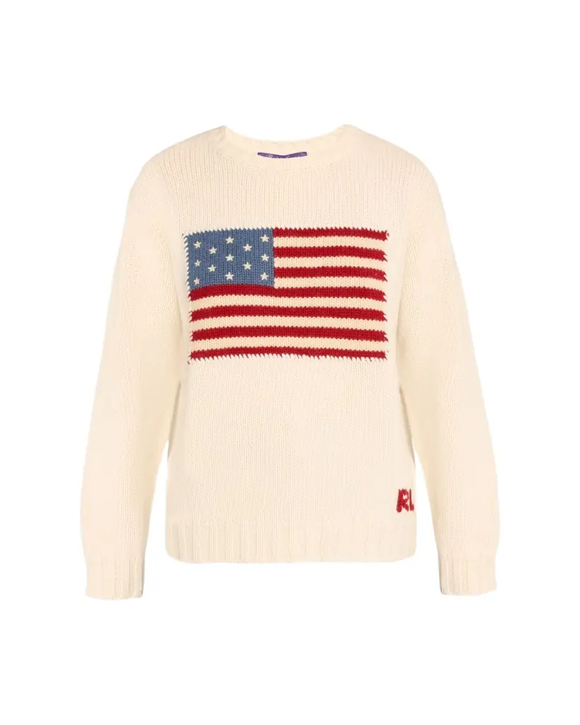 Ralph Lauren Collection Flag Cashmere Crewneck Sweater