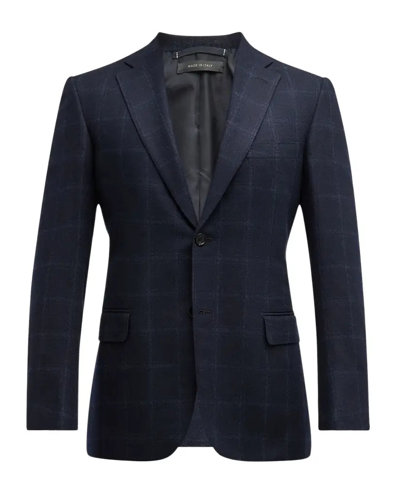 Brioni Men 's Wool-Cashmere Windowpane Sport Coat