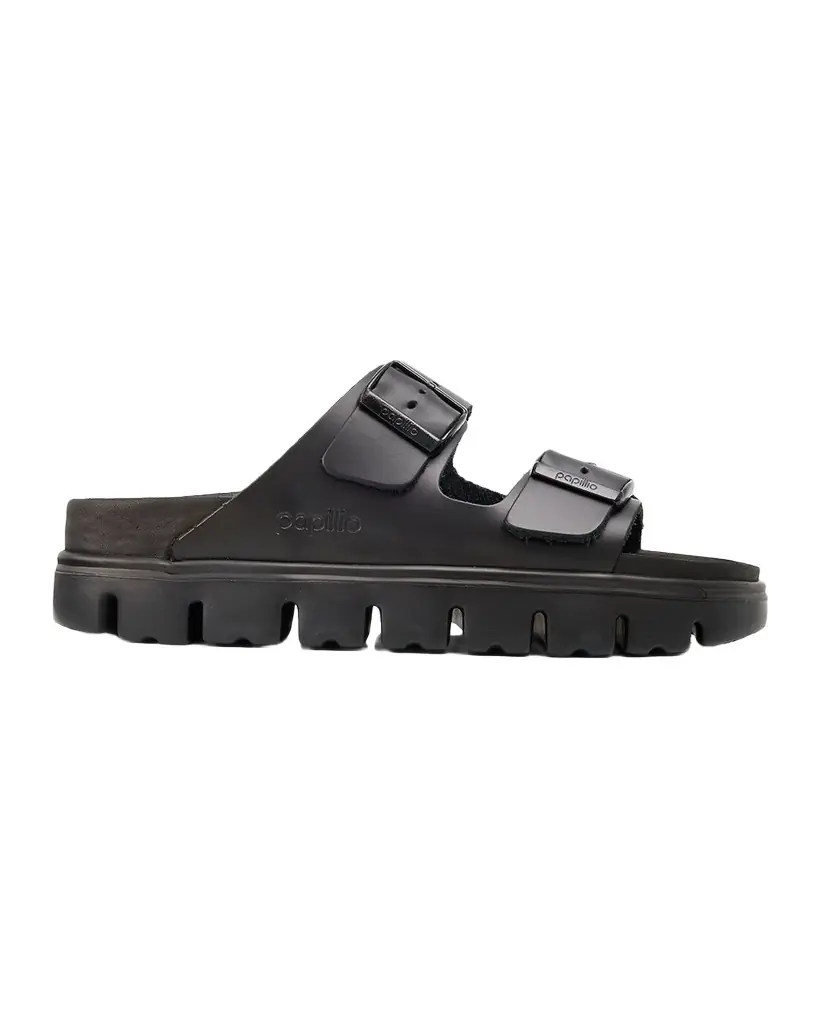 BIRKENSTOCK Arizona Exquisite Leather Dual-Buckle Platform Sandals