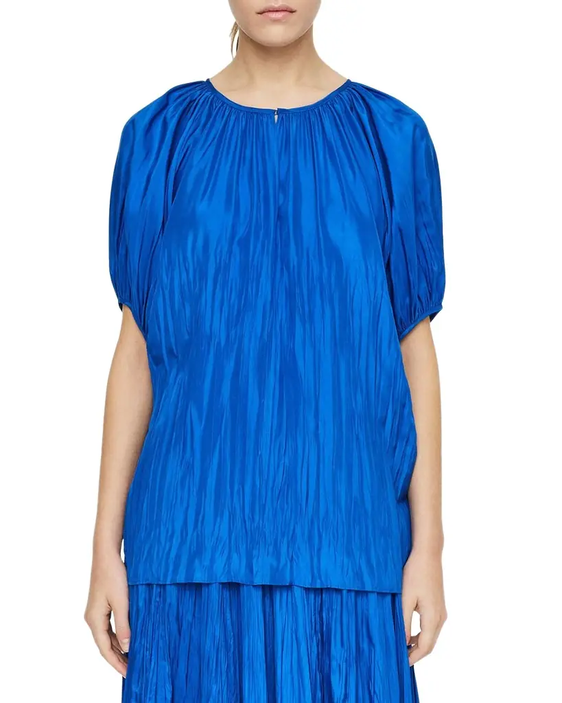 Joseph Briela Crinkled Habotai Silk Blouse