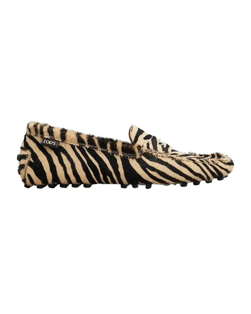Tod 's Gommino Calf Hair Penny Driver Loafers