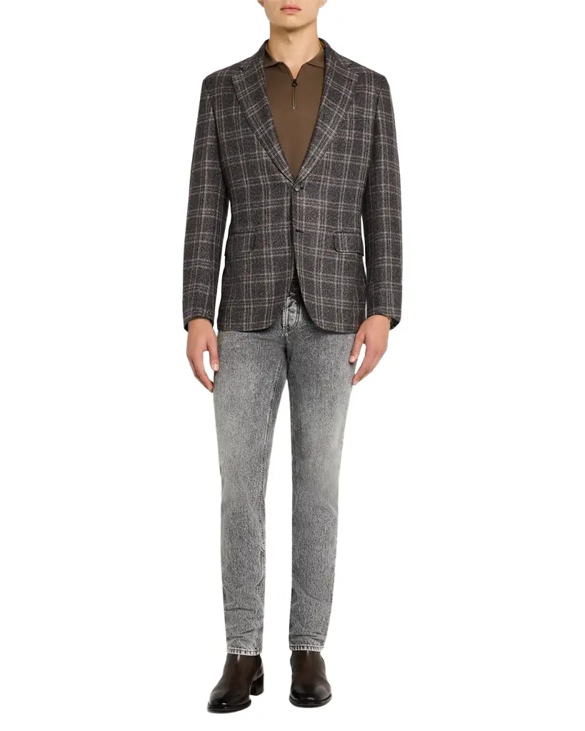 Brioni Men 's Wool-Cashmere Plaid Sport Coat