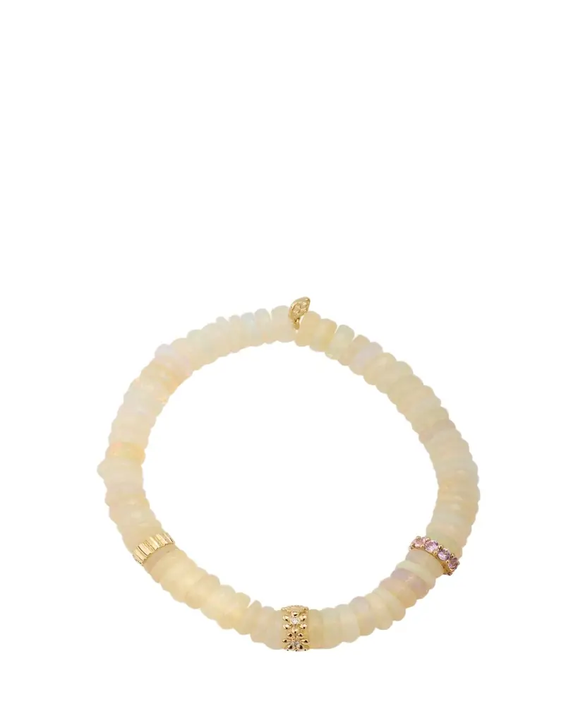 Sydney Evan Cocktail Daisy Rondelle on Ethiopian Beaded Bracelet