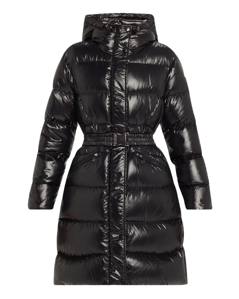 Moncler Bellevue Hooded Long Down Jacket