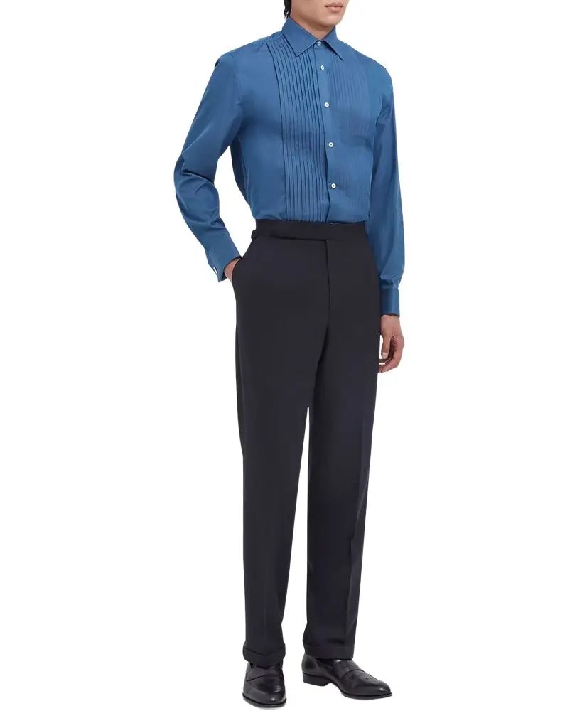dunhill Men 's Wool and Cashmere Flat Front Trousers