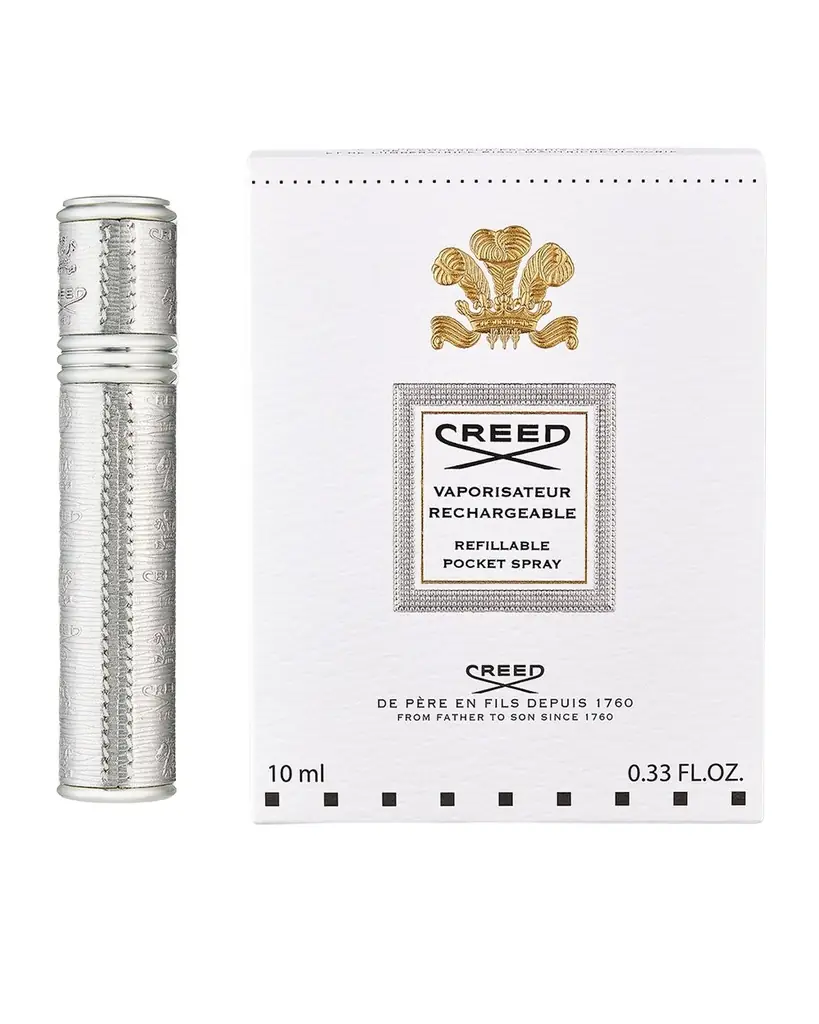 CREED Empty Silver Refillable Pocket Spray Case, 0.33 oz.