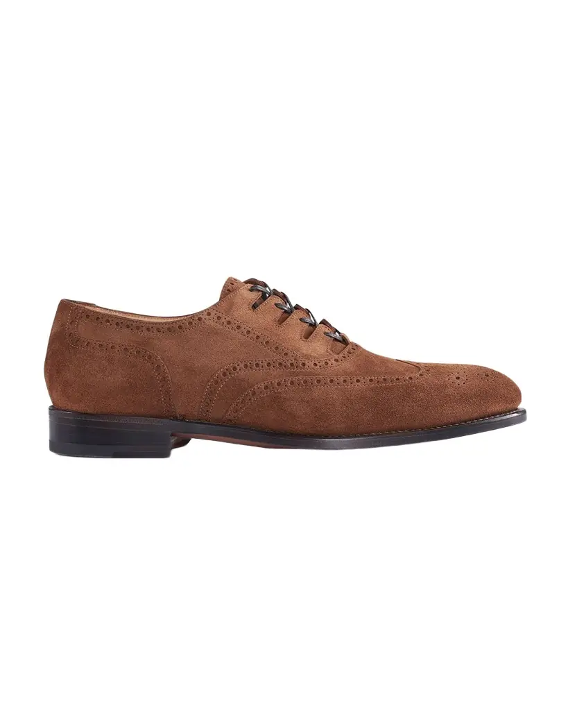 Paul Stuart Men 's Suede Brogue Wingtip Derby Shoes