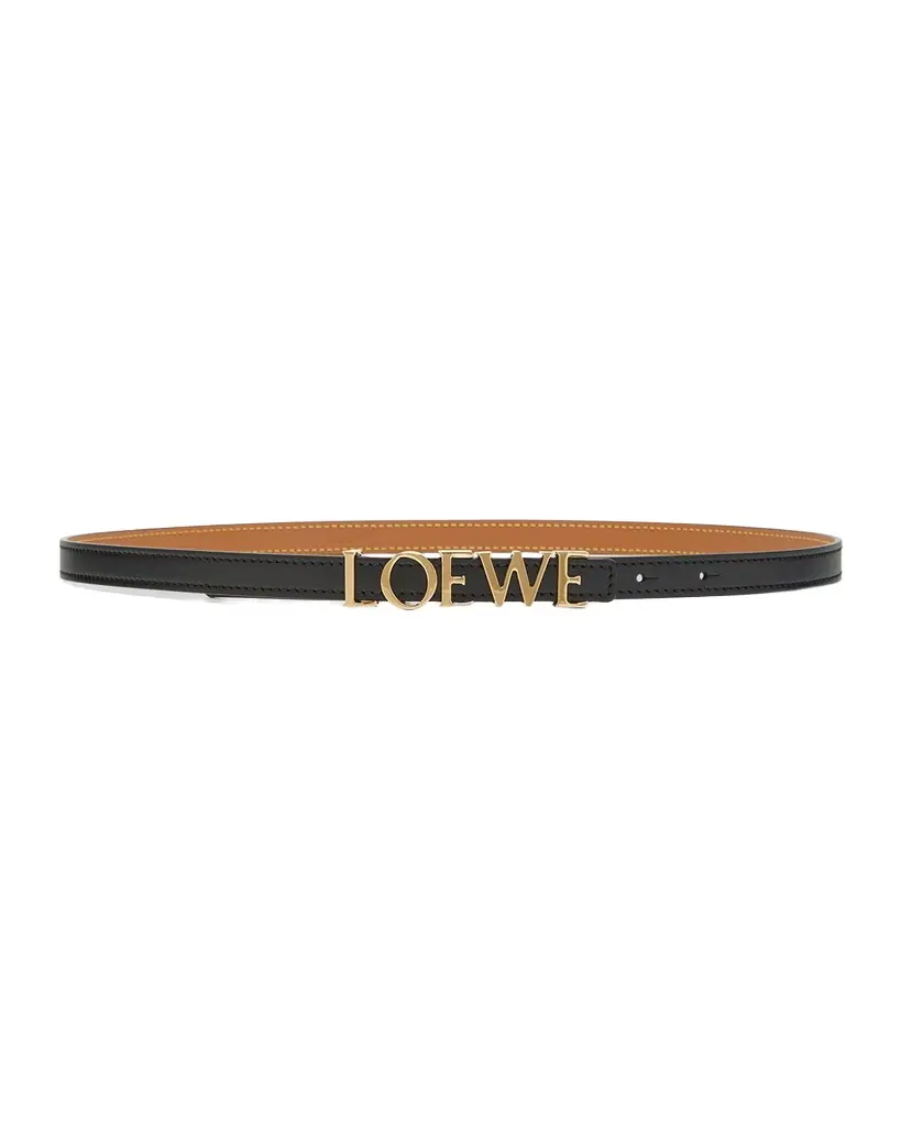 Loewe Bold Logo Leather Skinny Belt - Women's Accessories