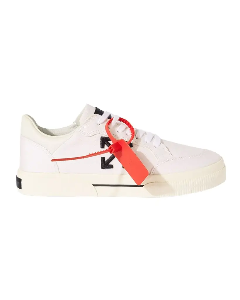 Off-White Vulcanized Canvas Bicolor Low-Top Sneakers