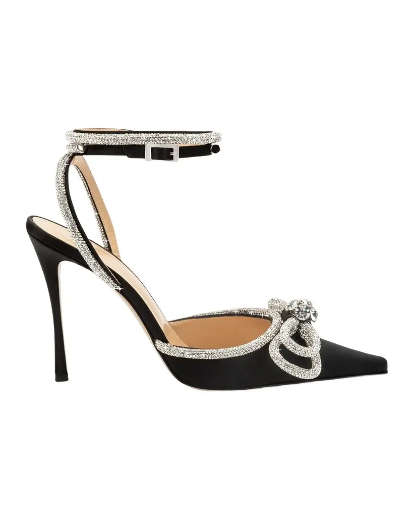 MACH & MACH 95mm Double Bow Satin Pumps
