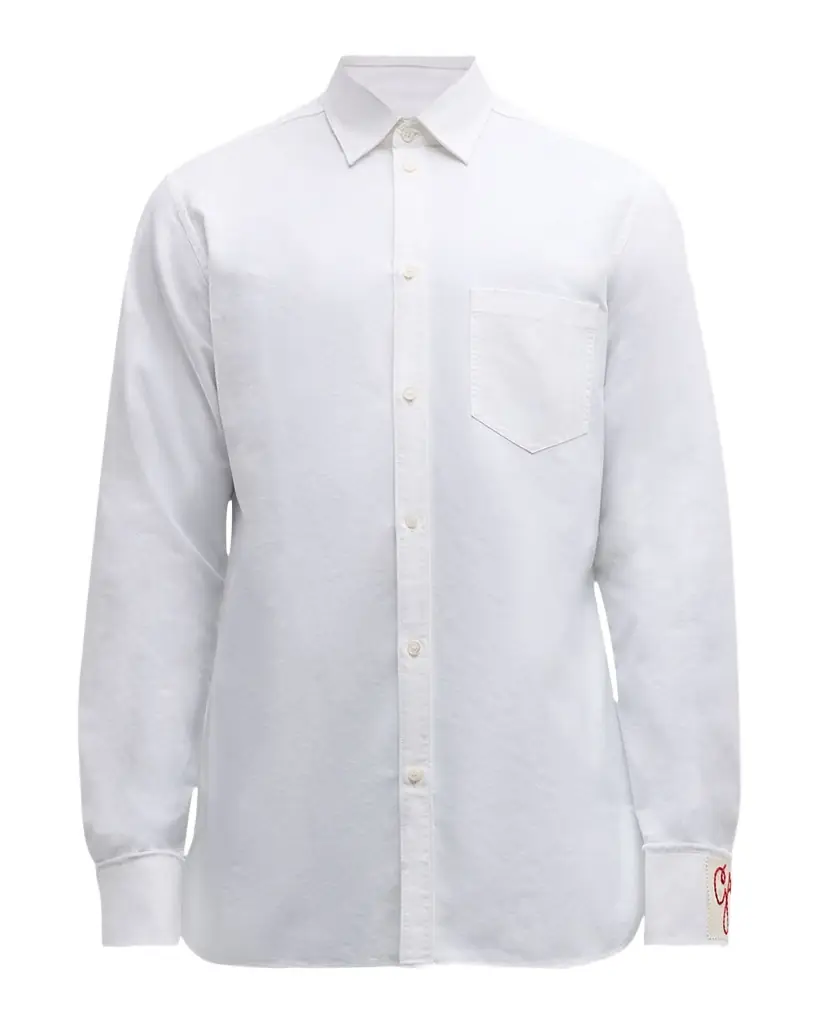 Golden Goose Men 's Compact Oxford Logo Sport Shirt