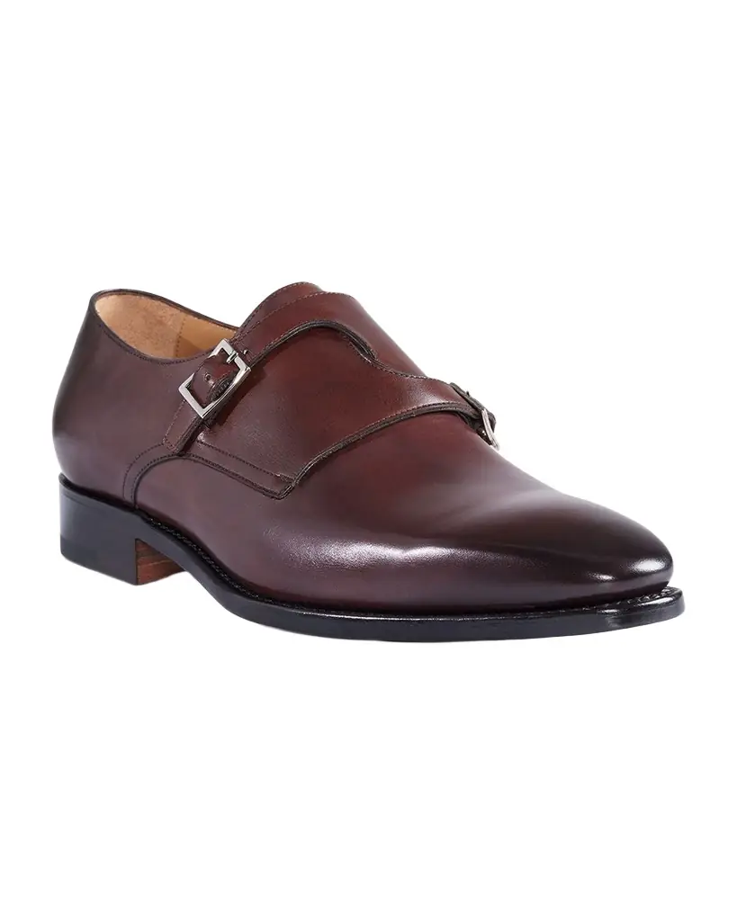 Paul Stuart Men 's Samson Leather Monk Strap Loafers