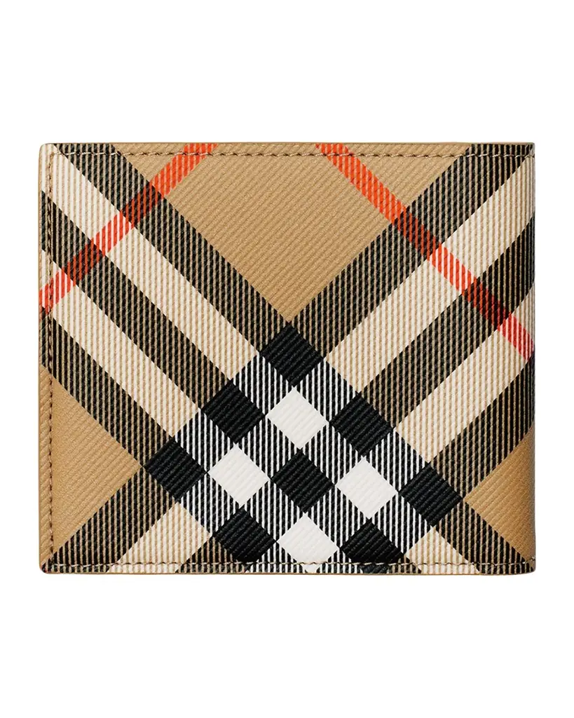 Burberry Men 's Check Bifold Wallet