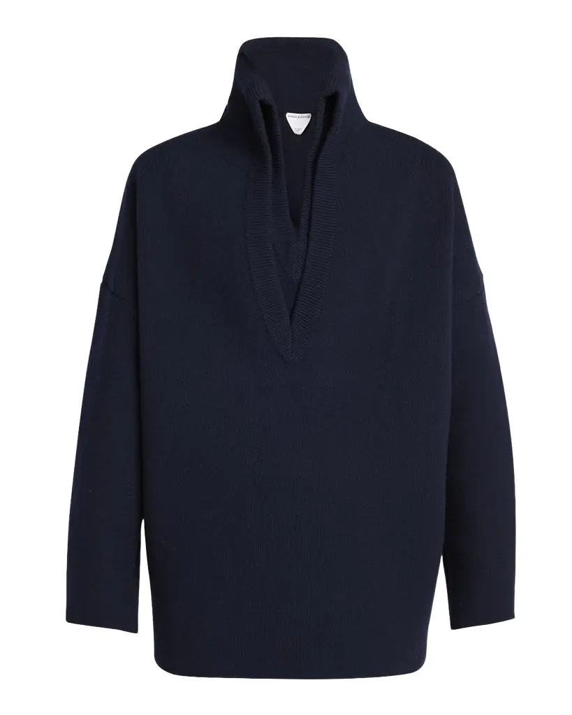 Bottega Veneta Men 's Compact Wool Double V-Neck Sweater