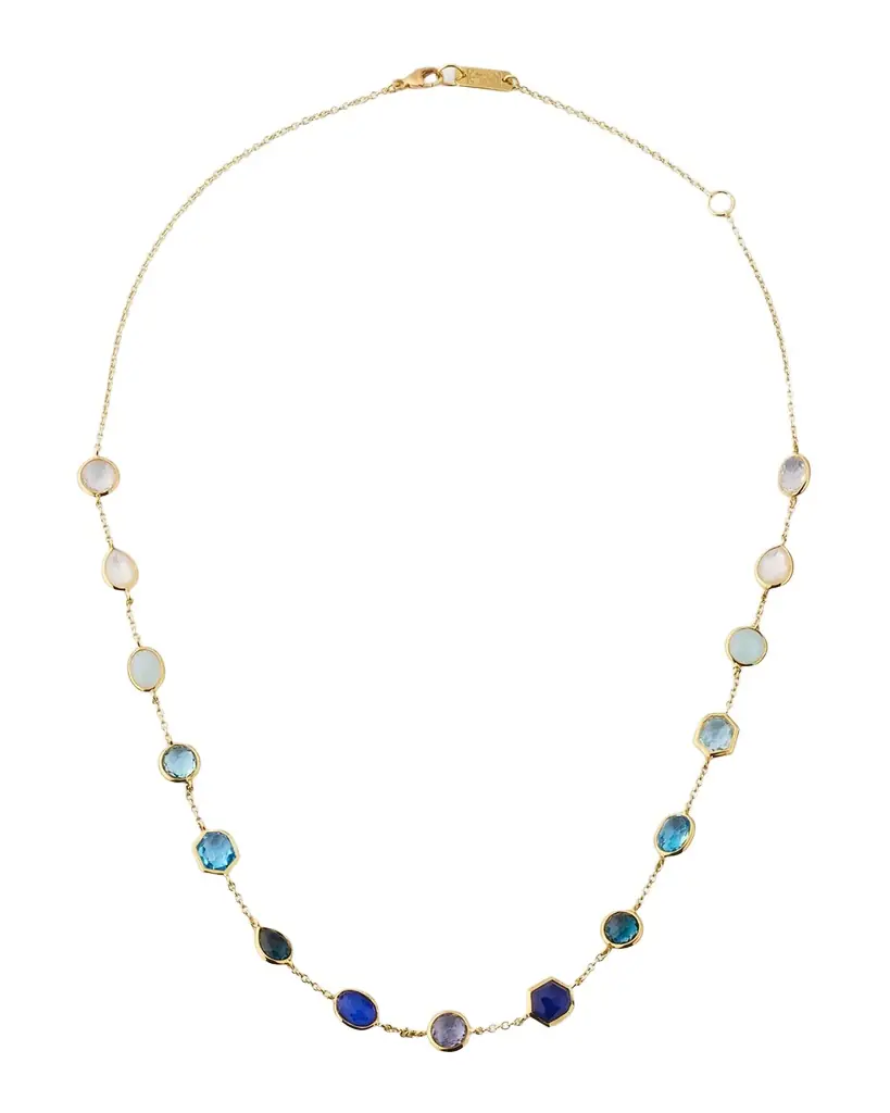 Ippolita Rock Candy Mare 15-Stone Station Chain Necklace in 18K Gold