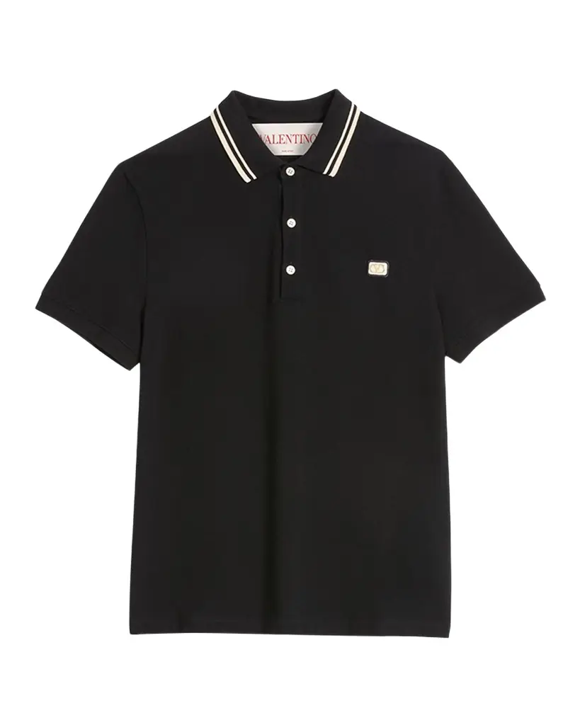 Valentino Garavani Men 's VLogo Pique Polo Shirt