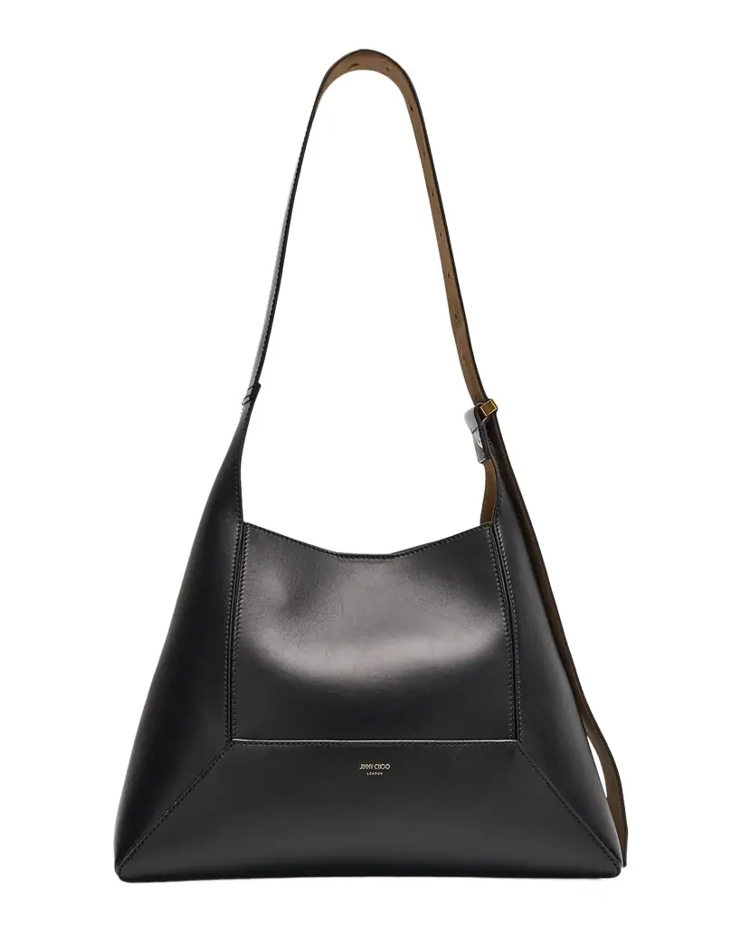 Jimmy Choo Medium Diamond Black Leather Hobo Bag