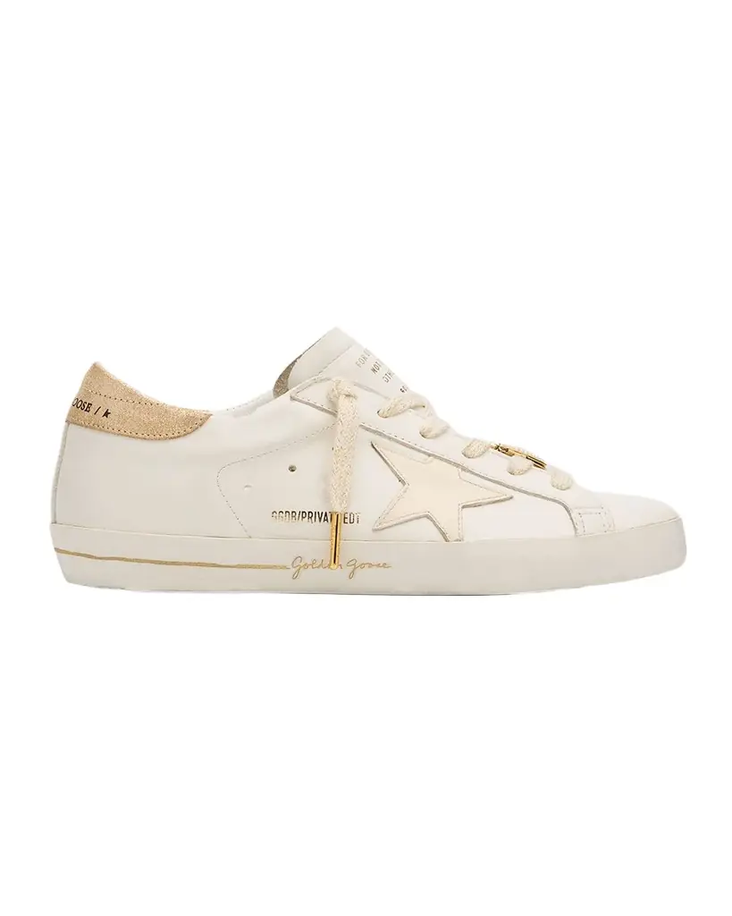 Golden Goose Super-Star Mixed Leather Charm Low-Top Sneakers